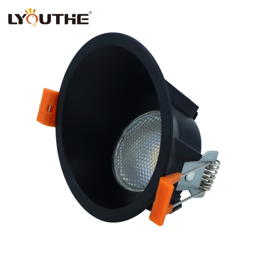 Black round die-casting aluminum ceiling GU10 anti glare downlights housing