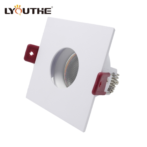 Hotel Mr16 Gu10 Ceiling Spotlight Anti Glare Recessed Down Light Fixture Aluminum Square Adjustable Downlight