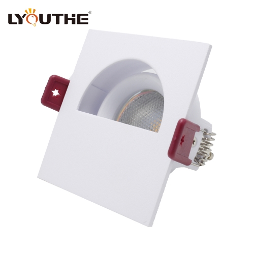 Hotel Mr16 Gu10 Ceiling Spotlight Anti Glare Recessed Down Light Fixture Aluminum Square Adjustable Downlight