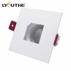 Hotel Mr16 Gu10 Ceiling Spotlight Anti Glare Recessed Down Light Fixture Aluminum Square Adjustable Downlight