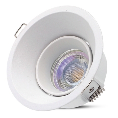 Recessed ceiling round rotatable gu10 spotlights fixtures antiglare mr16 downlights frame