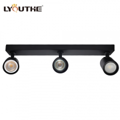 GU10 MR16 rotatabale raw aluminum three head ceiling track spotlights fittings for clothing Shop