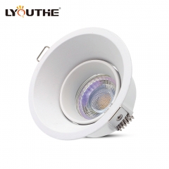 Recessed ceiling round rotatable gu10 spotlights fixtures antiglare mr16 downlights frame