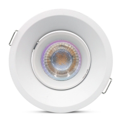 Recessed ceiling round rotatable gu10 spotlights fixtures antiglare mr16 downlights frame