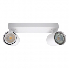 Supermarket aluminum adjustable double head surface mounted gu10 mr16 spotlights housing