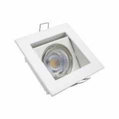 Square adjustable die-casting aluminum 90mm GU10 MR16 white anti glare downlight housing