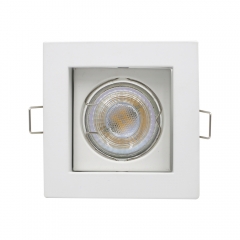 Square adjustable die-casting aluminum 90mm GU10 MR16 white anti glare downlight housing