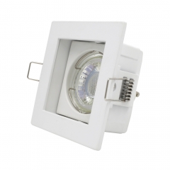 Square adjustable die-casting aluminum 90mm GU10 MR16 white anti glare downlight housing