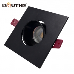 Office Recessed Adjustable Spot Housing Ceiling Anti Glare Square Cob Aluminium Mr16 Spotlight Gu10 Led Downlight