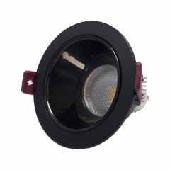 Led Ceiling Recessed Aluminum Gu10 Downlight With 75Mm Cut Out Cob Round Anti-Glare Down Light Frame