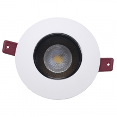 Hotel Recessed Cob Anti Glare Downlight Frame Mr16 Gu10 Die Cast Aluminium Round Black Led Ceiling Down Light