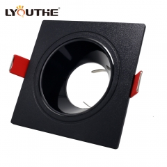 Black white square plastic anti glare adjustable recessed ceiling gu10 mr16 down lights for hotel