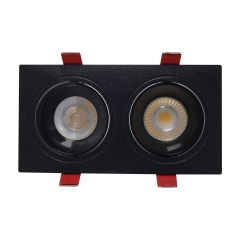 Hot sales two head square plastic adjustable anti-glare gu10 downlights fitting for office