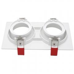 Hot sales two head square plastic adjustable anti-glare gu10 downlights fitting for office