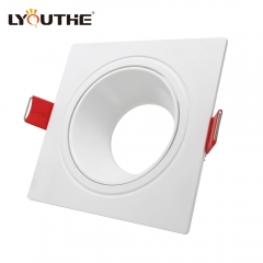 Black white square plastic anti glare adjustable recessed ceiling gu10 mr16 down lights for hotel