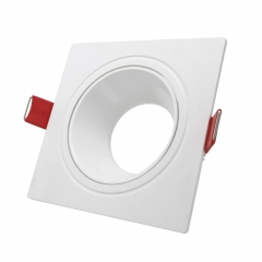 Black white square plastic anti glare adjustable recessed ceiling gu10 mr16 down lights for hotel