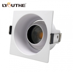 Bedroom Downlight Ceiling Recessed Light Die Casting Housing Parts Mr16 Square Led Cob Anti Glare Spotlight