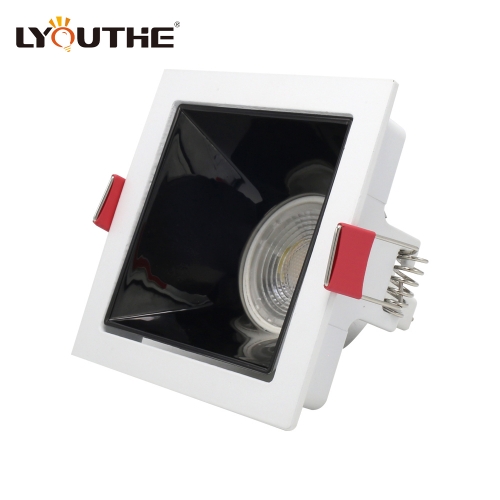 Hot sales square aluminium alloy adjustable ceiling anti glare down lights fitting