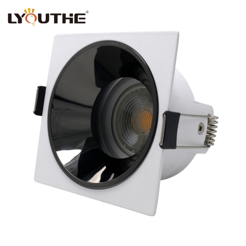 Commercial Square Recessed Mr16 Spotlight Anti Glare Frame Adjust Recess Led Down Light Cob Spot Downlight