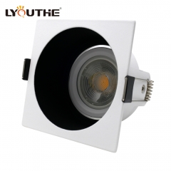 Hotel Recessed Anti-Glare Spotlight Mr16 Square Downlights Deep Hole Aluminium Ceilling Led Downlight Fixtures