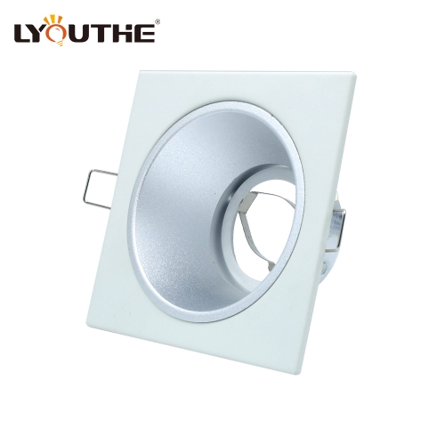 Square white anti glare iron gu10 mr16 downlights housing for indoor