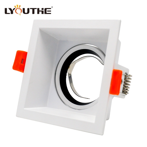 LYOUTHE white square die-cast aluminum anti glare adjustable recessed GU10 down light housing