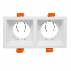 White double heads rectangular adjustable GU10 MR16 downlights fitting for home office