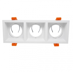 Embedded triple head rotatable GU10 grille light die casting MR16 anti glare downlights