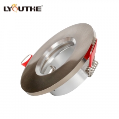 Round GU10 MR16 COB ceiling recessed pure aluminum downlights fitting