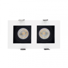 Downlight Housing Die Casting Parts Led Spot Two Head Grille Adjustable Mr16 Ceiling Fixture