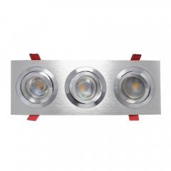 Raw aluminum white round anti glare GU10 MR16 360 degrees rotatable downlights