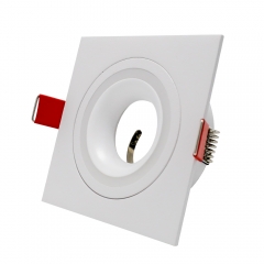 Commercial white anti glare mr16 spot lights pure aluminium gu10 square downlight fitting