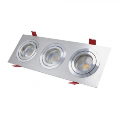 Raw aluminum white round anti glare GU10 MR16 360 degrees rotatable downlights