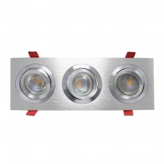 Three head aluminum adjustable GU10 MR16 downlights housing for office