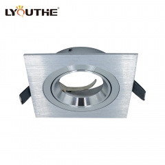 Modern 95mm raw aluminum adjustable angle gu10 mr16 square downlights fixtures