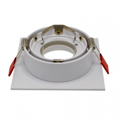 Commercial white anti glare mr16 spot lights pure aluminium gu10 square downlight fitting