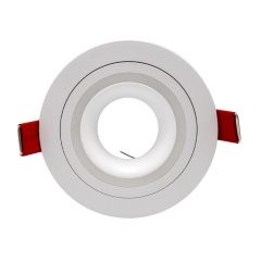 New design white round pure aluminium plastic anti-glare GU10 MR16 downlights
