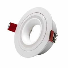 New design white round pure aluminium plastic anti-glare GU10 MR16 downlights