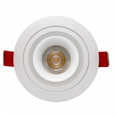 New design white round pure aluminium plastic anti-glare GU10 MR16 downlights