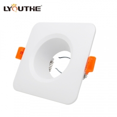 Indoor white square anti glare aluminium ceiling recessed downlights housing