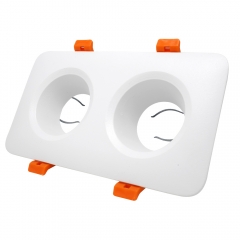 Square double head anti glare downlights housing white gu10 mr16 recessed spot lights