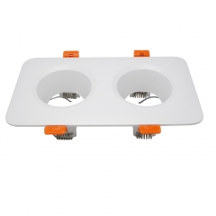 Square double head anti glare downlights housing white gu10 mr16 recessed spot lights