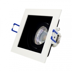 Indoor lighting square ip20 aluminium mounted antiglare light recessed mr16 downlight fixture