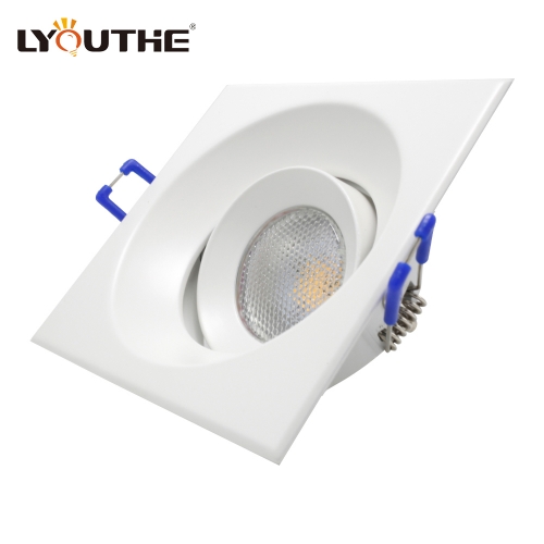 New design square aluminum anti glare adjustable GU10 MR16 embedded white downlights housing