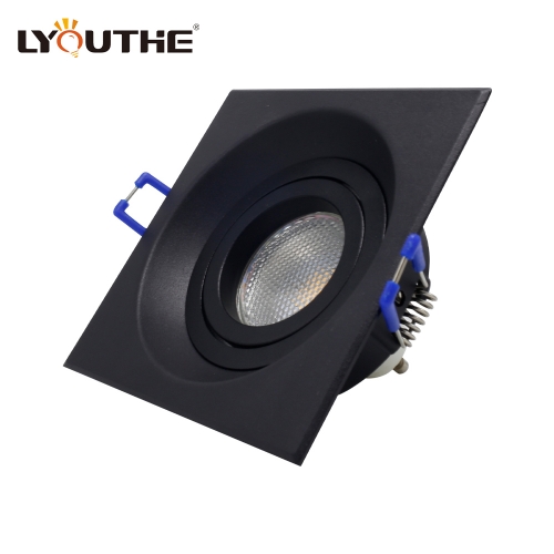 Hotel Corridor Recessed Downlight High Quality Concealed Halogen Gu10 Anti Glare Square Pure Aluminium Downlights