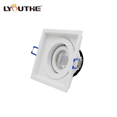 LYOUTHE square recessed adjustable gu10 die casting aluminum white grille downlights for office