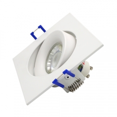 Square rotatable angle ceiling embedded gu10 gu5.3 white die cast aluminum down lights housing