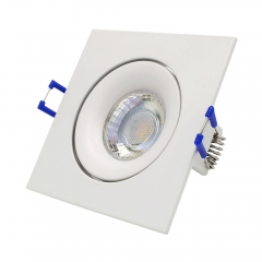 Square rotatable angle ceiling embedded gu10 gu5.3 white die cast aluminum down lights housing