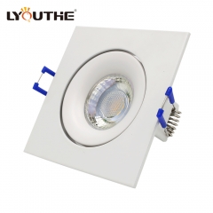 Square rotatable angle ceiling embedded gu10 gu5.3 white die cast aluminum down lights housing