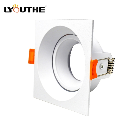 Indoor anti glare die-casting aluminum 25 degrees adjustable square led down lights fixtures